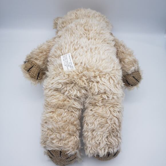 Toys House 13" Fancy Beige Teddy Bear w/ Bow Tie & Burlap Paws Ears - Picture 5 of 8